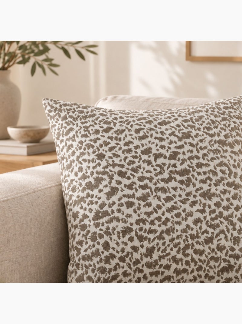 Cuscino in jacquard a trama astratta, stile naturale Tortora - Kiabi