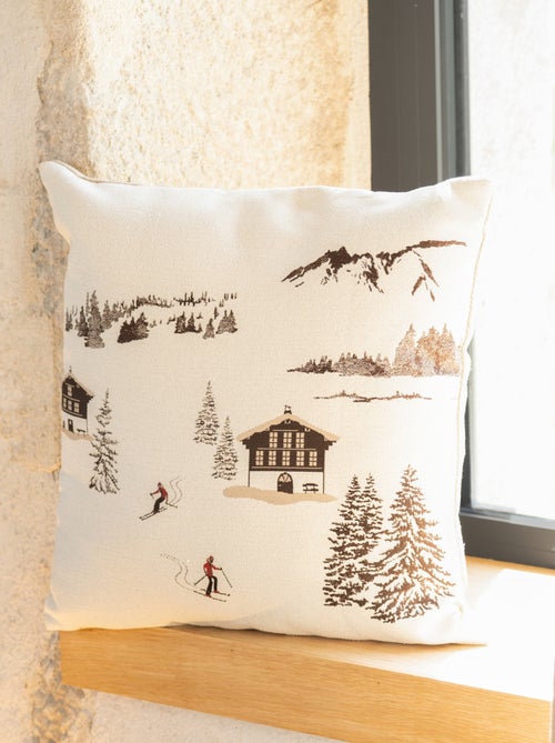 Cuscino in jacquard con motivo a casetta - Kiabi