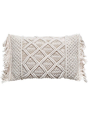 Cuscino in macramè con frange