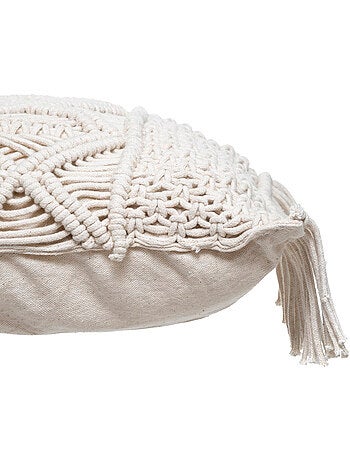 Cuscino in macramè con frange
