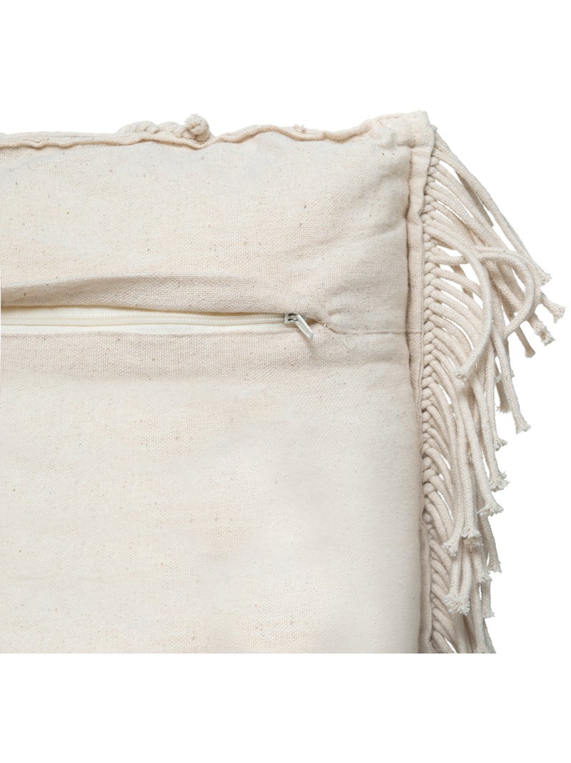 Cuscino in macramè con frange Avorio - Kiabi