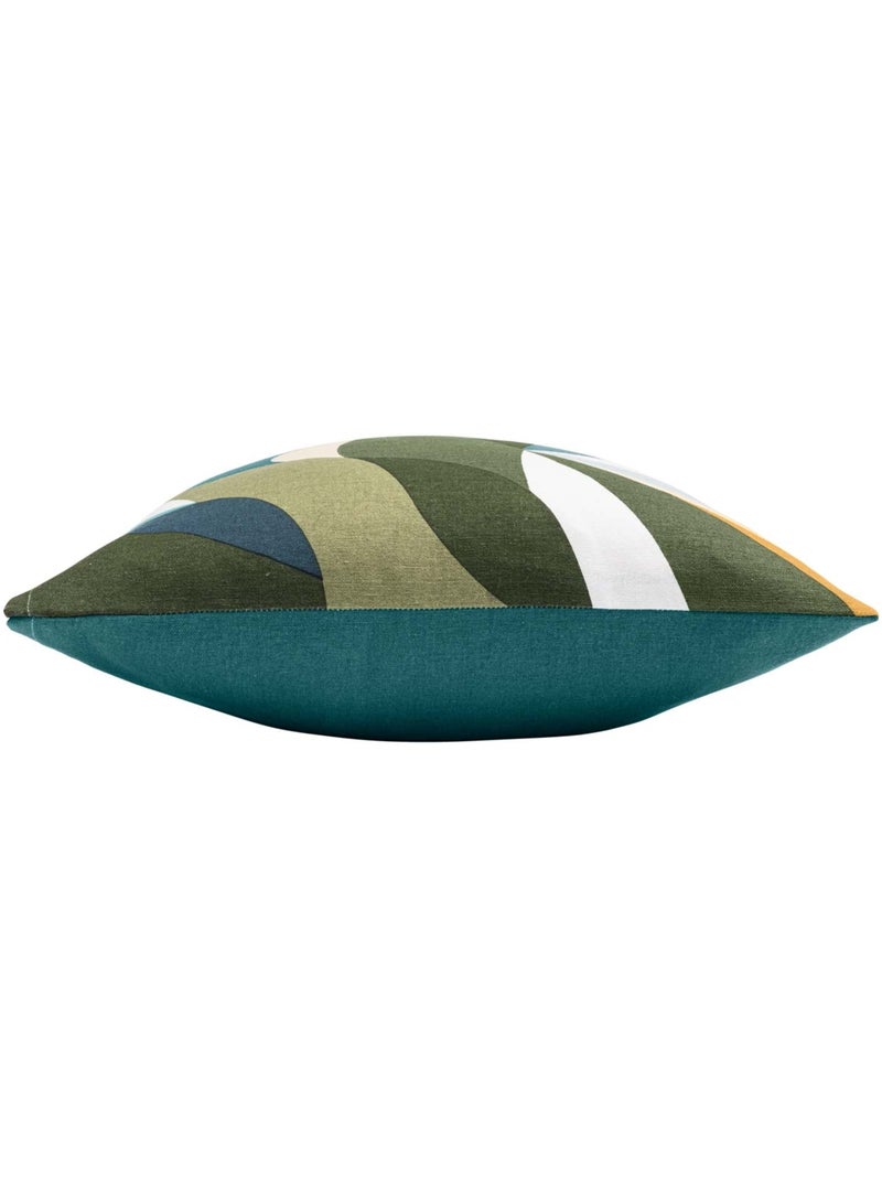 Cuscino in policotone con foglie grafiche Blu - Kiabi