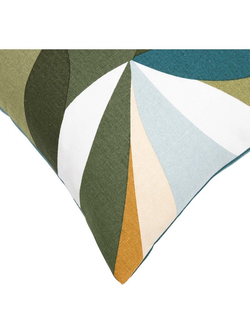 Cuscino in policotone con foglie grafiche Blu - Kiabi