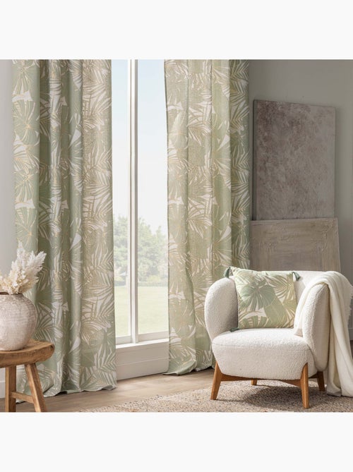 Cuscino in policotone metallizzato con fogliame tropicale e nappe - Kiabi