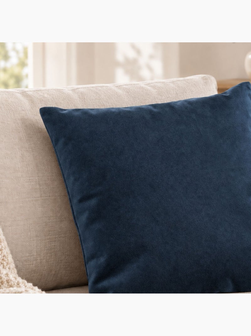 Cuscino in velluto effetto pelle di pesca Blu - Kiabi