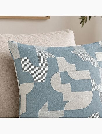 Cuscino jacquard geometrico a trama retrò