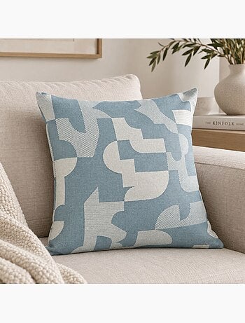 Cuscino jacquard geometrico a trama retrò
