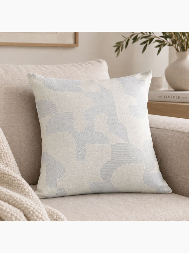 Cuscino jacquard geometrico a trama retrò Ecru - Kiabi