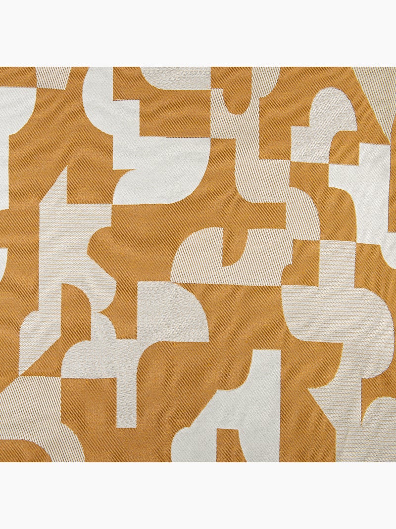 Cuscino jacquard geometrico a trama retrò Giallo senape - Kiabi