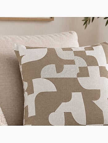 Cuscino jacquard geometrico a trama retrò
