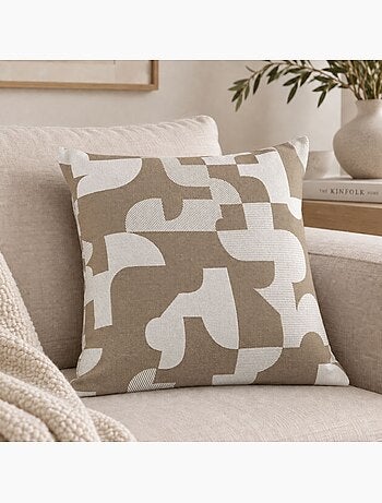Cuscino jacquard geometrico a trama retrò