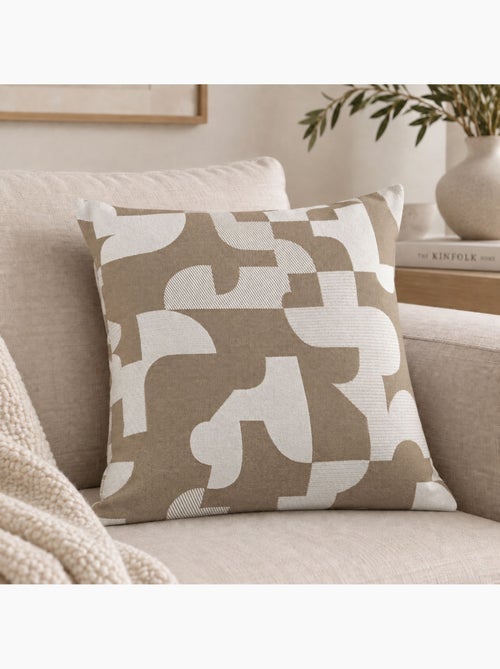 Cuscino jacquard geometrico a trama retrò - Kiabi Cuscino jacquard geometrico a trama retrò - Kiabi