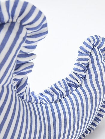 Cuscino luna a righe e volant