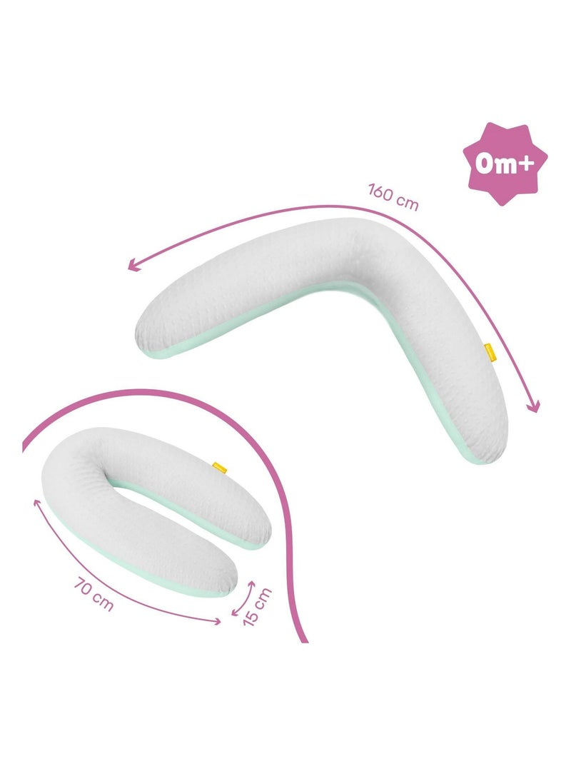 Cuscino per allattamento e gravidanza evolutivo 2 in 1 Fluffy 'Badabulle' Grigio chiaro - Kiabi