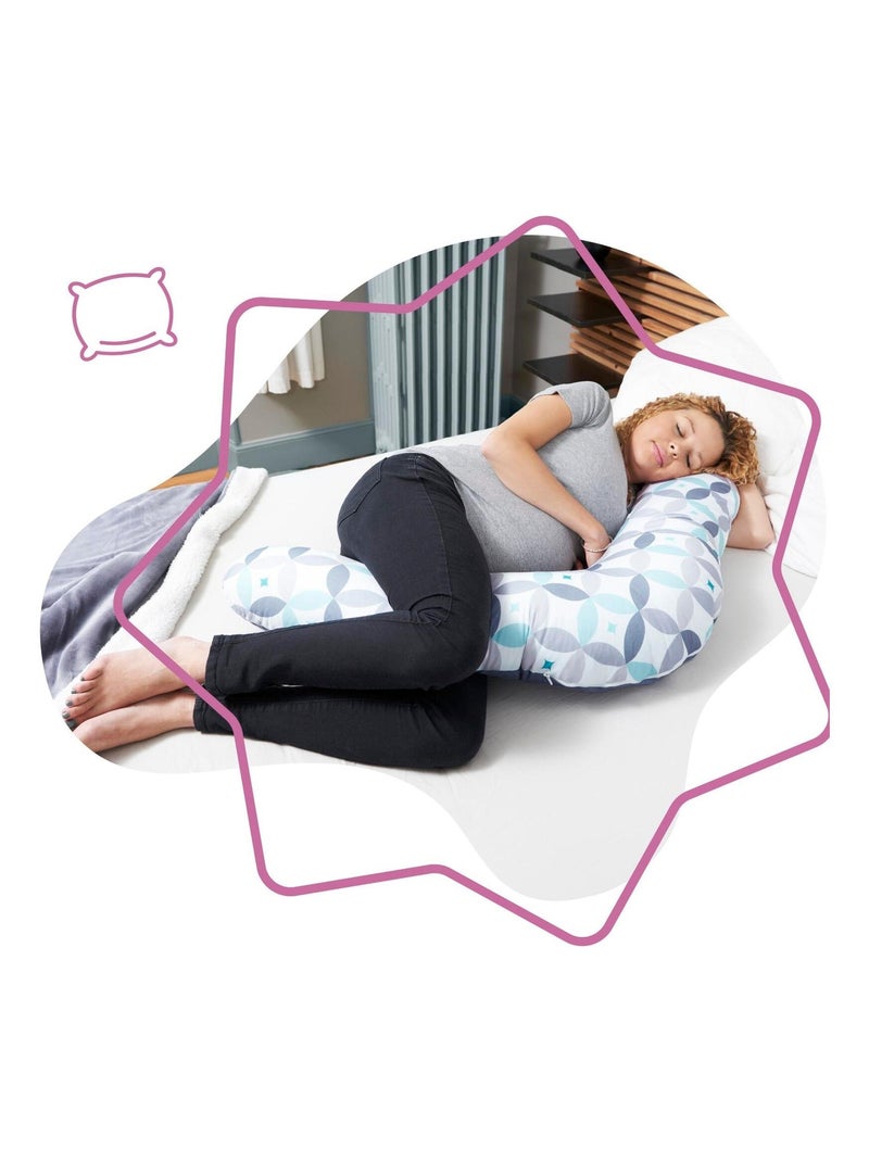 Cuscino per allattamento e gravidanza evolutivo 2 in 1 Graphique 'Badabulle' Grigio - Kiabi