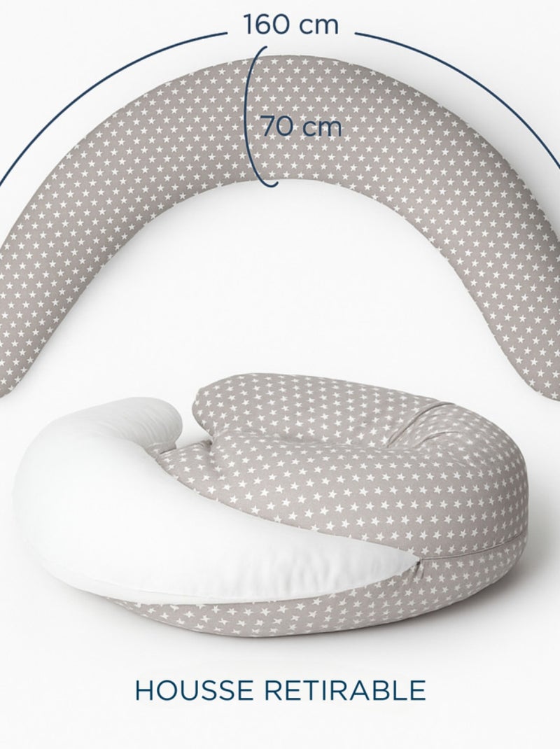 Cuscino per allattamento e gravidanza Thermobaby stelle cotone OEKO-TEX Beige - Kiabi