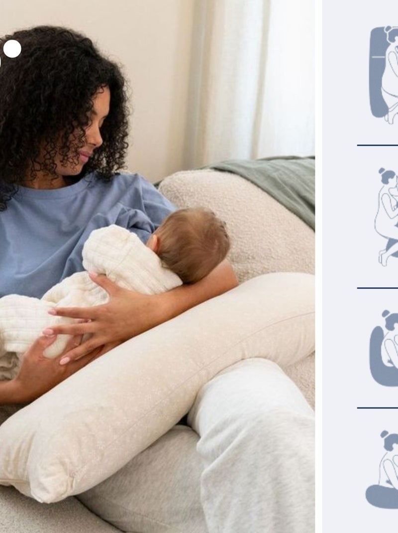 Cuscino per allattamento e gravidanza XXL MAXXY 'doomoo' Beige - Kiabi