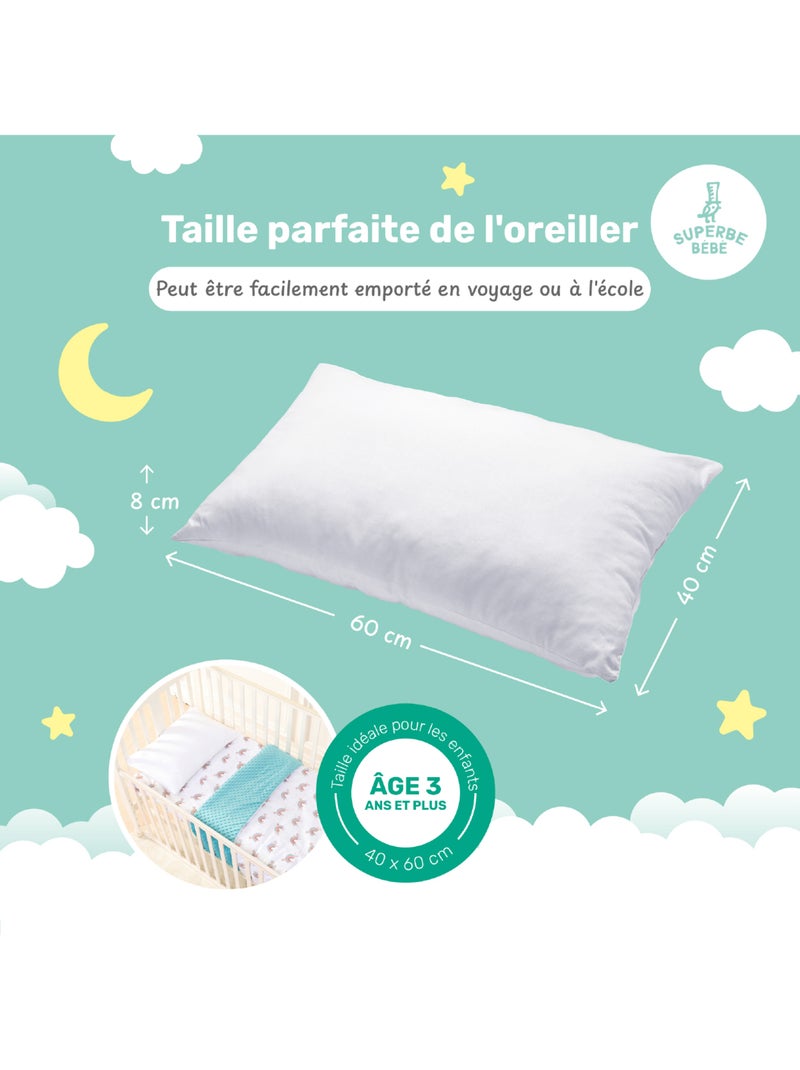 Cuscino per bambini 40x60 | SUPERBE BEBE Bianco - Kiabi