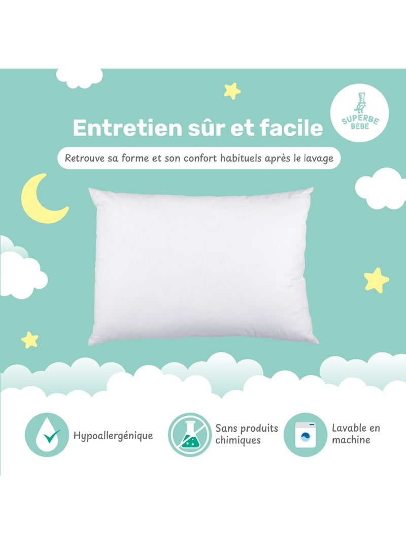 Cuscino per bambini 40x60 | SUPERBE BEBE Bianco - Kiabi