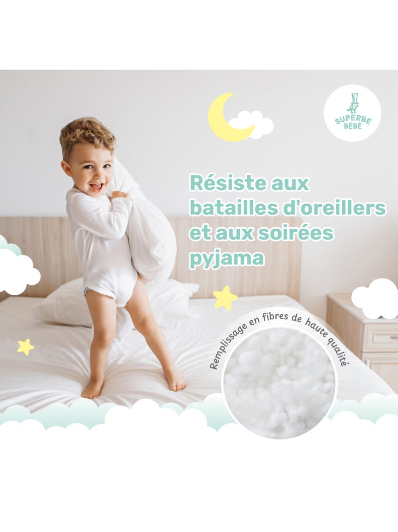 Cuscino per bambini 40x60 | SUPERBE BEBE Bianco - Kiabi