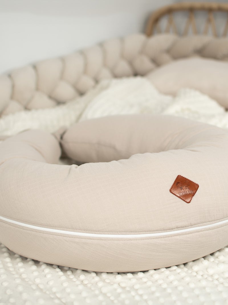 Cuscino per maternità e allattamento + federa in mussola di cotone | sevira kids | sevira kids Beige - Kiabi