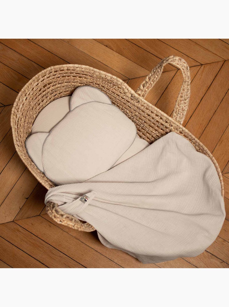 Cuscino per neonato piatto e reversibile in cotone | SEVIRA KIDS Ecru - Kiabi