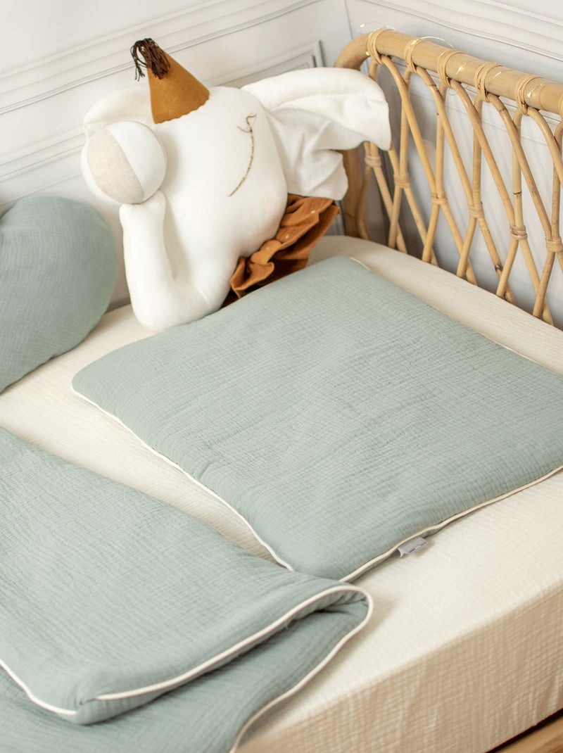 Cuscino per neonato piatto e reversibile in cotone | sevira kids | sevira kids Verde acqua - Kiabi