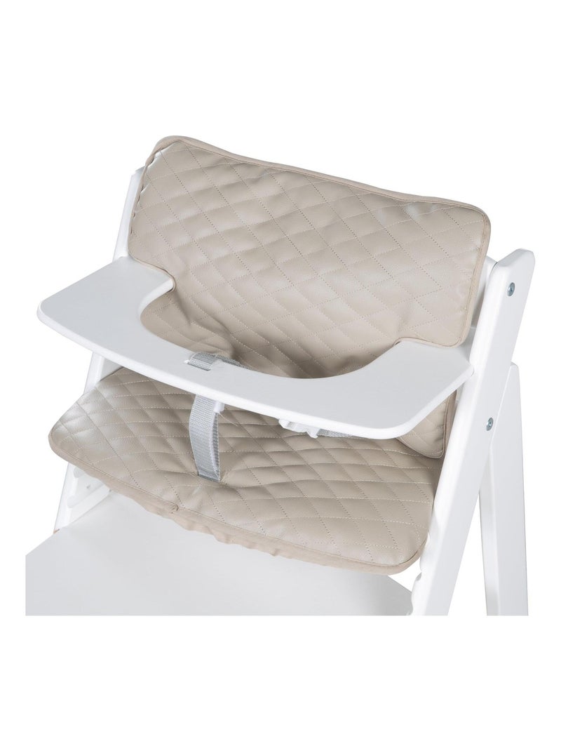 Cuscino per seggiolone evolutivo imbottito in 2 pezzi – in pelle PU – "Roba Luxe" Grège - Kiabi