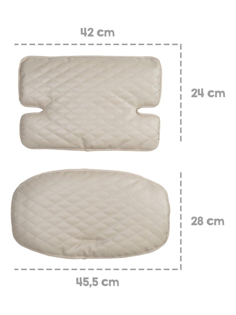 Cuscino per seggiolone evolutivo imbottito in 2 pezzi – in pelle PU – "Roba Luxe" Grège - Kiabi