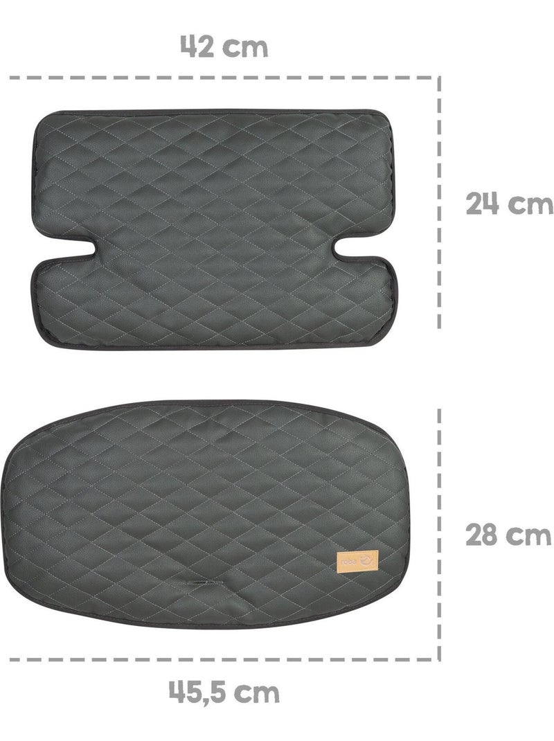 Cuscino per seggiolone evolutivo imbottito in 2 pezzi – in pelle PU – "Roba Luxe" Grigio antracite - Kiabi