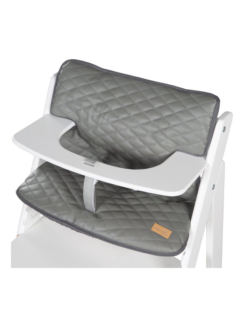 Cuscino per seggiolone evolutivo imbottito in 2 pezzi – in pelle PU – "Roba Luxe" Grigio chiaro - Kiabi
