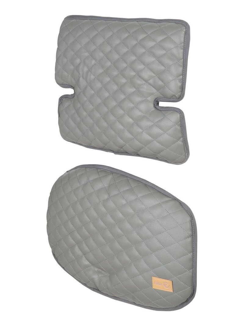 Cuscino per seggiolone evolutivo imbottito in 2 pezzi – in pelle PU – "Roba Luxe" Grigio chiaro - Kiabi