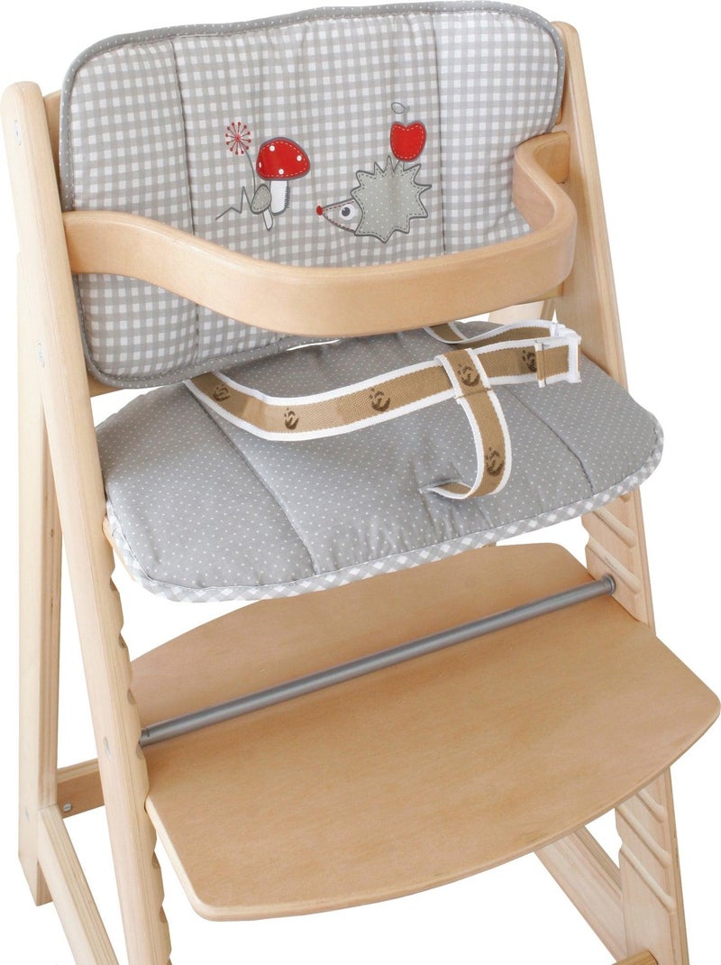 Cuscino per seggiolone evolutivo lavabile in 2 pezzi – motivo riccio – "Roba Adam & Eule" Grigio rosso - Kiabi