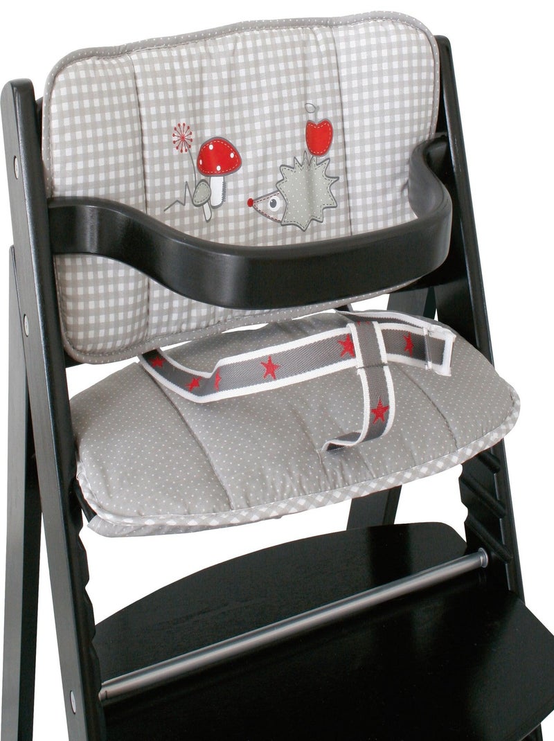 Cuscino per seggiolone evolutivo lavabile in 2 pezzi – motivo riccio – "Roba Adam & Eule" Grigio rosso - Kiabi