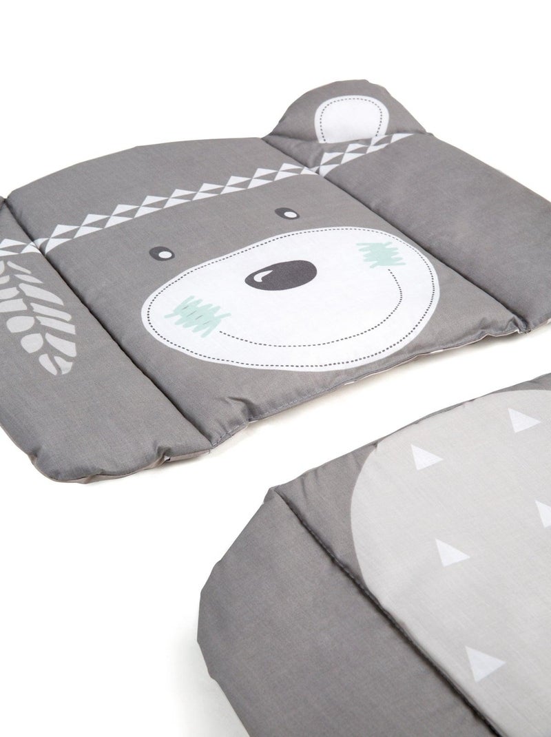 Cuscino per seggiolone evolutivo lavabile in 2 pezzi – orso indiano – "Roba Indibear" Grigio bianco - Kiabi