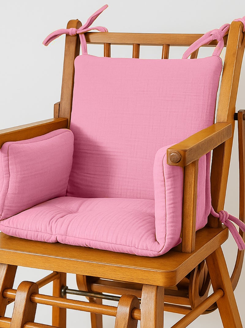 Cuscino per seggiolone in cotone biologico Rosa - Kiabi