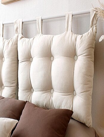 Cuscino per testiera in cotone con linguette a bottone