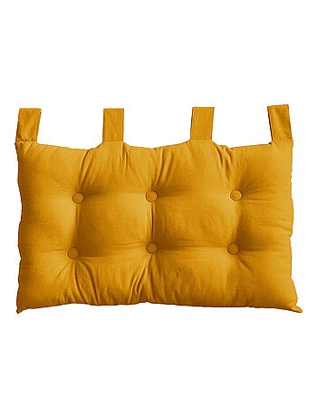 Cuscino per testiera in cotone con linguette a bottone