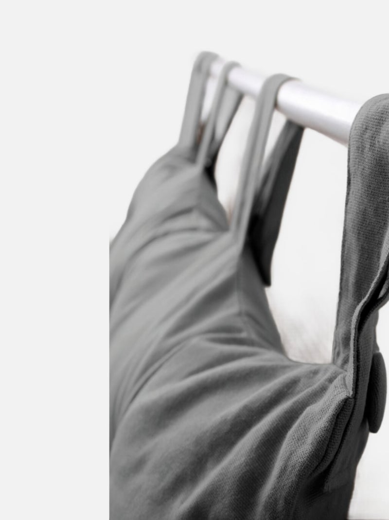 Cuscino per testiera in cotone con linguette a bottone Grigio chiaro - Kiabi