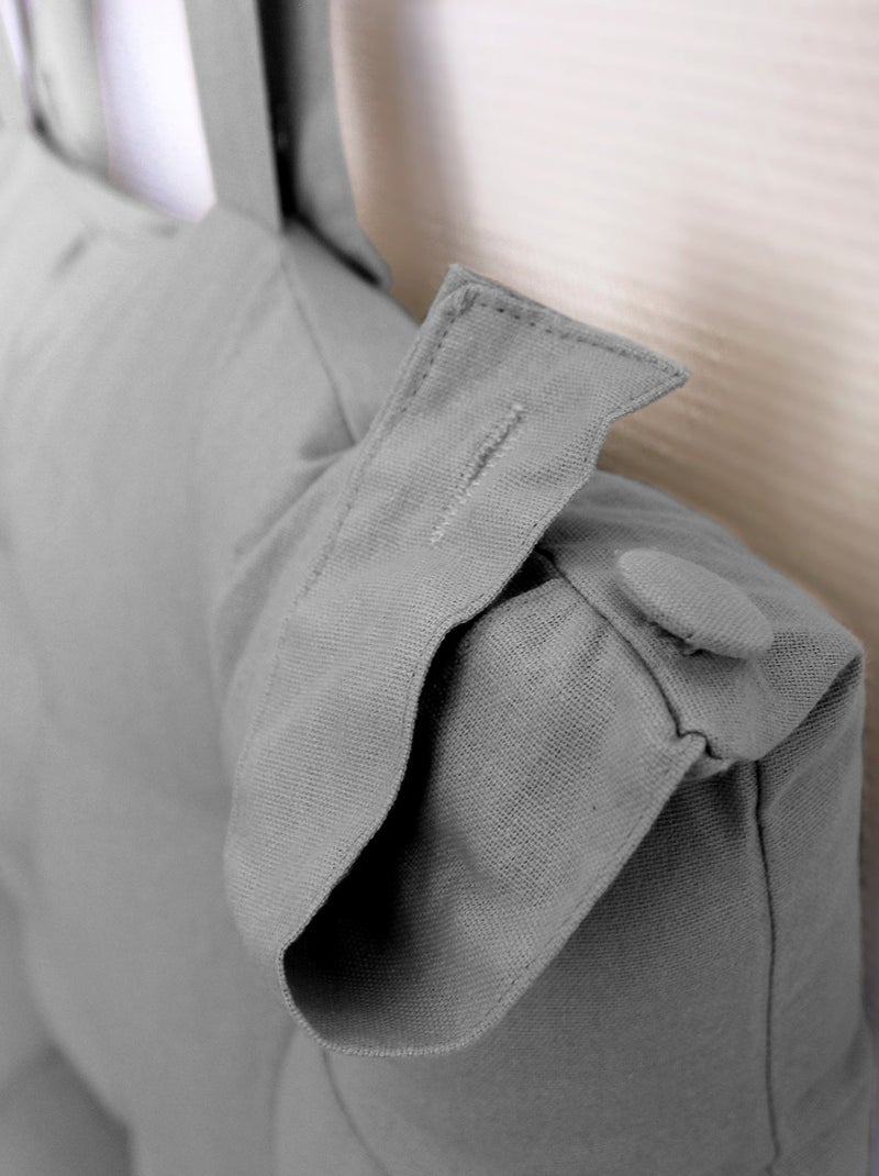 Cuscino per testiera in cotone con linguette a bottone Grigio chiaro - Kiabi