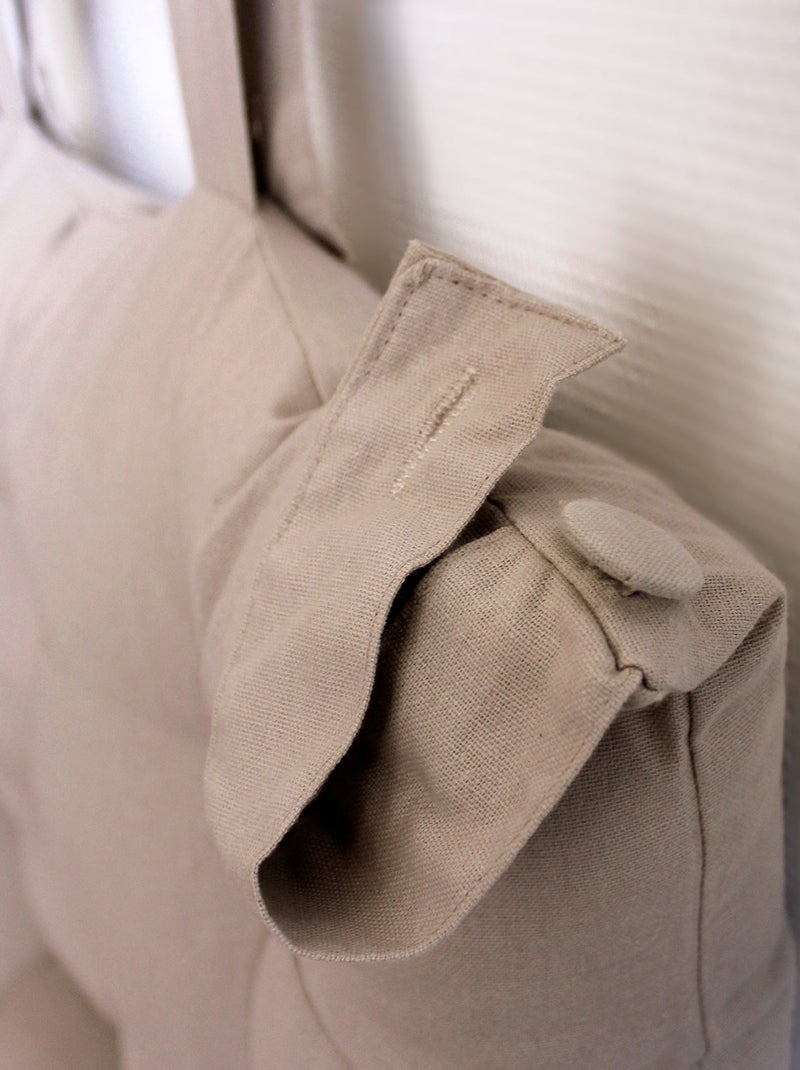 Cuscino per testiera in cotone con linguette a bottone Legno naturale - Kiabi