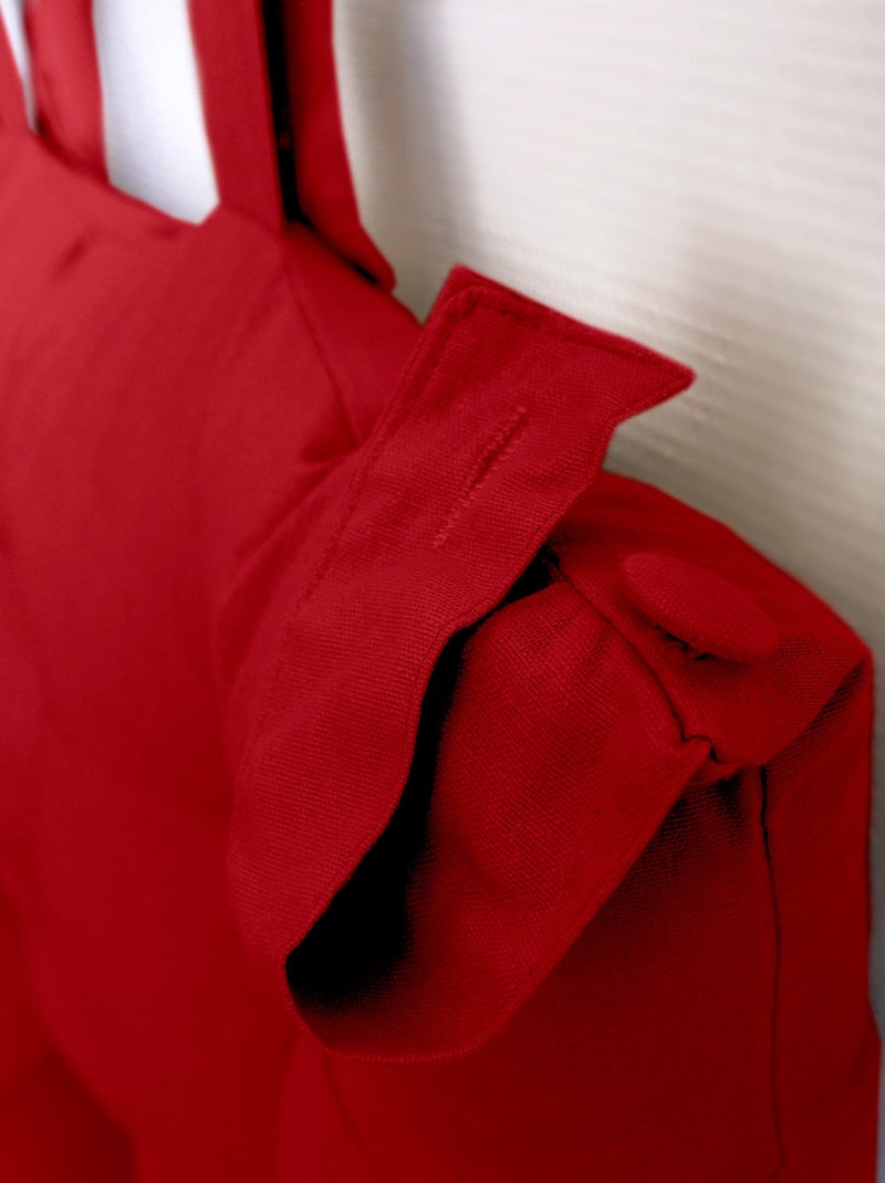 Cuscino per testiera in cotone con linguette a bottone Rosso - Kiabi
