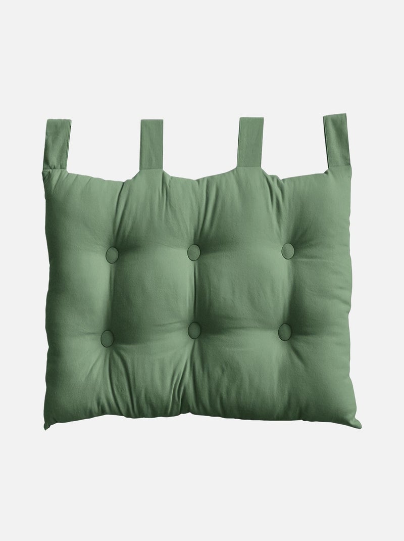 Cuscino per testiera in cotone con linguette a bottone Verde - Kiabi