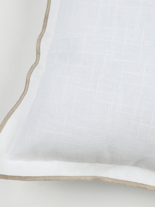Cuscino piatto in cotone nero con volant smerlato - Kiabi