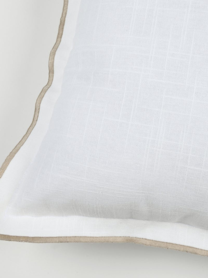 Cuscino piatto in cotone nero con volant smerlato Bianco - Kiabi