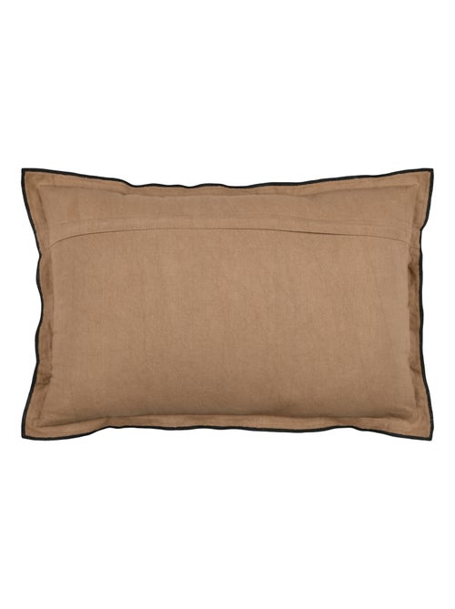 Cuscino piatto in cotone nero con volant smerlato - Kiabi