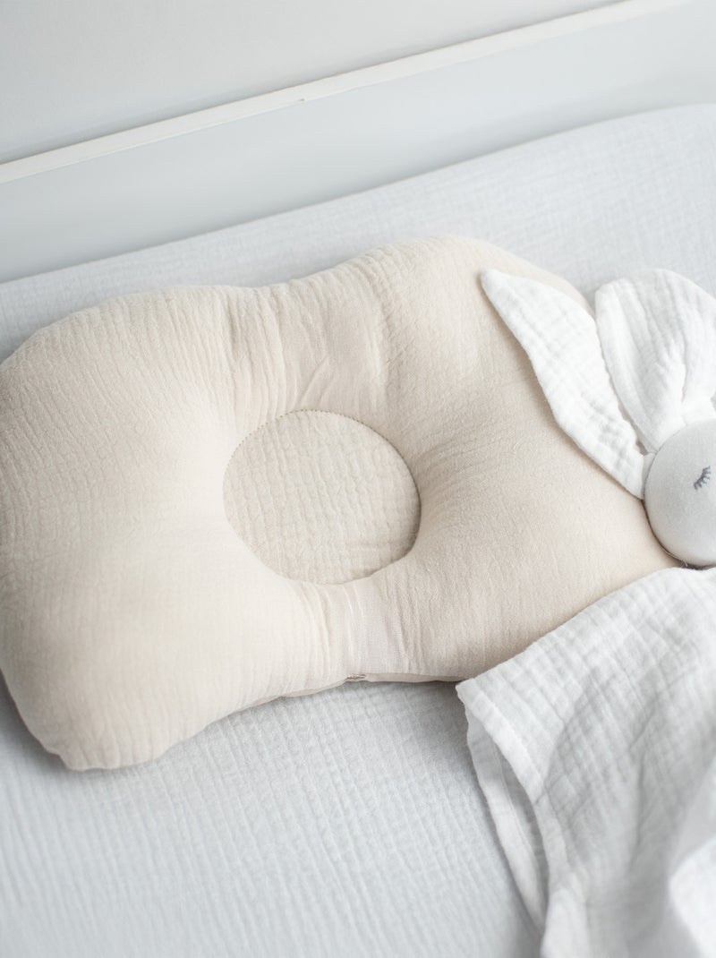 Cuscino poggiatesta ergonomico in garza di cotone, jeanne | sevira kids | sevira kids Beige - Kiabi