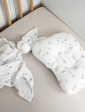 Cuscino poggiatesta ergonomico in garza di cotone, melody | SEVIRA KIDS