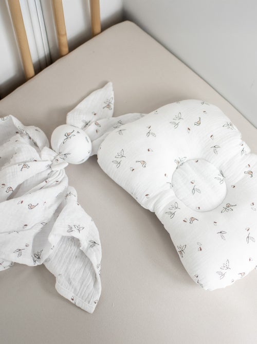 Cuscino poggiatesta ergonomico in garza di cotone, melody | sevira kids - Kiabi Cuscino poggiatesta ergonomico in garza di cotone, melody | sevira kids - Kiabi