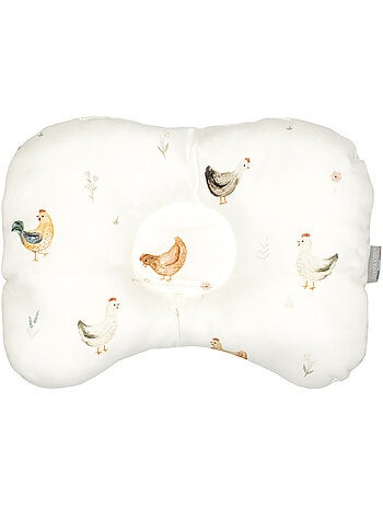 Cuscino poggiatesta ergonomico in raso di cotone, gallina | SEVIRA KIDS